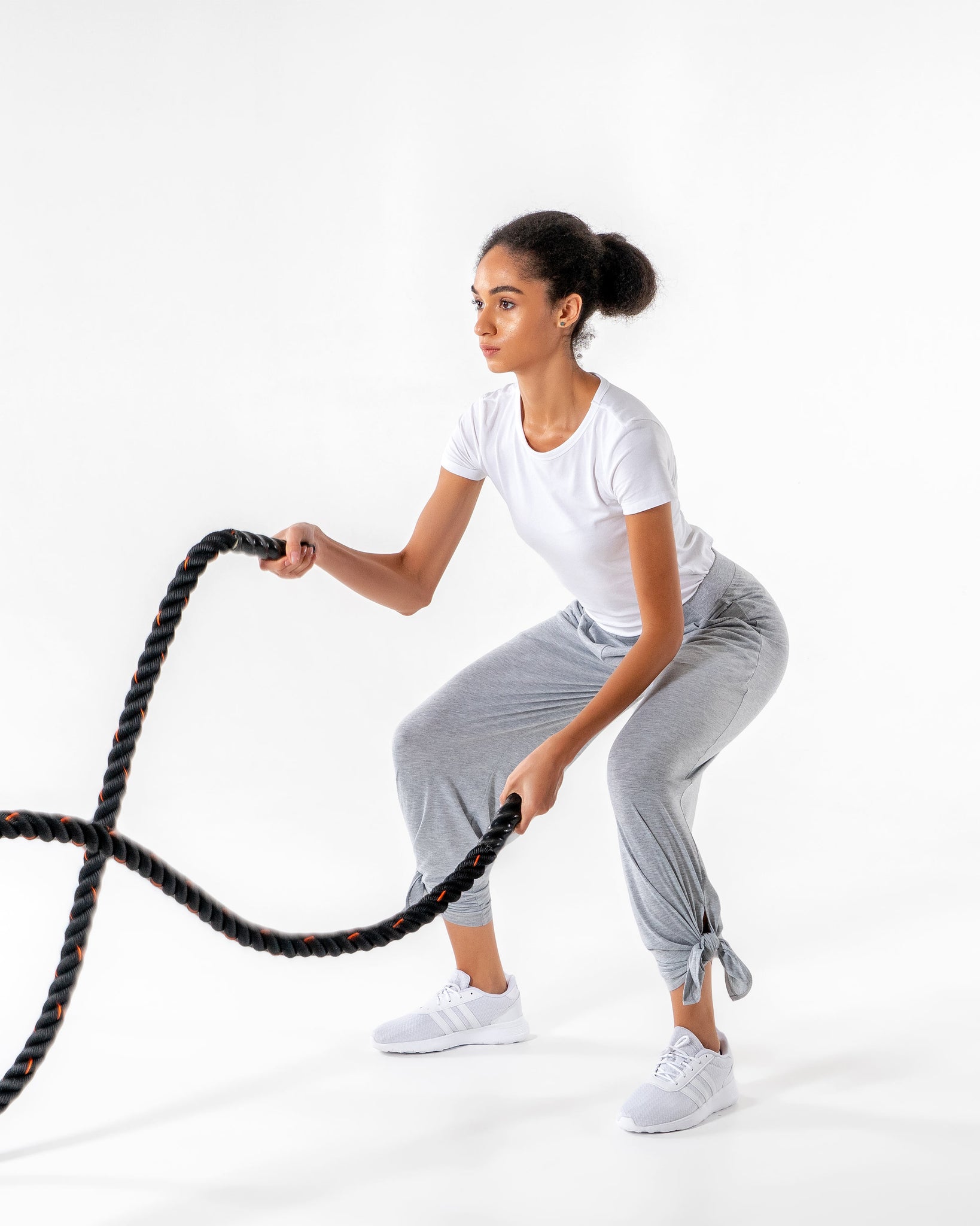Swift Wide-Leg Sweatpant in light grey by Veil Garments. Modest activewear collection.