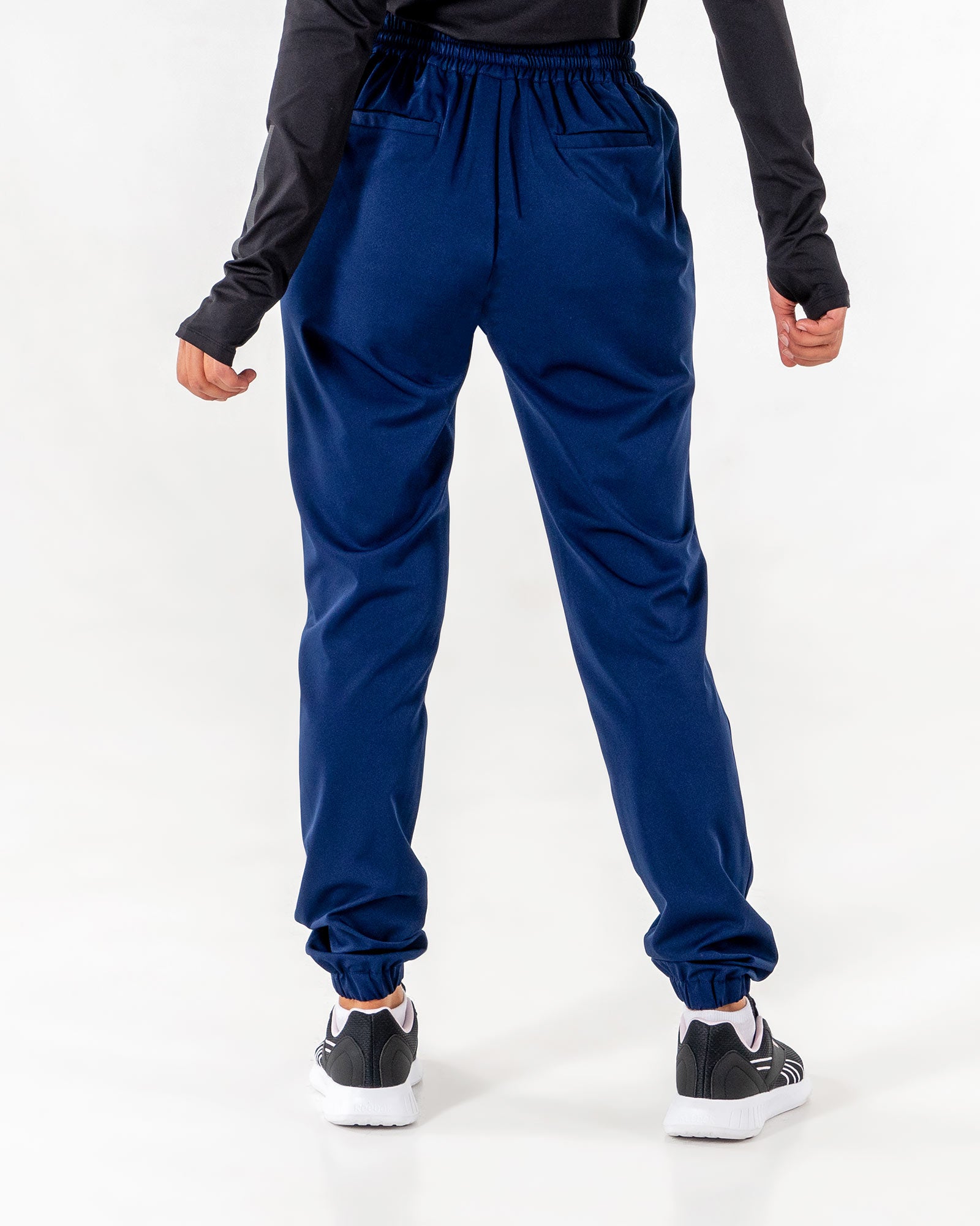 Glider Drawstring Jogger in dark blue by Veil Garments. Modest activewear collection.